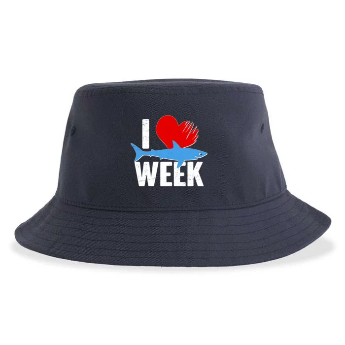 I Love Shark Week Sustainable Bucket Hat