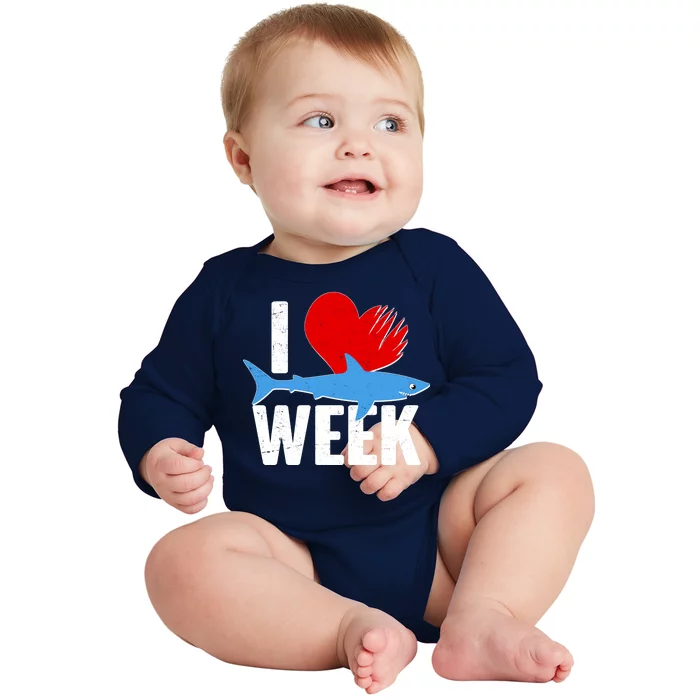 I Love Shark Week Baby Long Sleeve Bodysuit