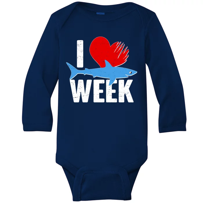 I Love Shark Week Baby Long Sleeve Bodysuit