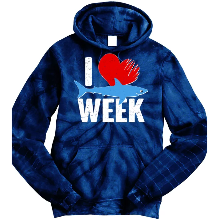 I Love Shark Week Tie Dye Hoodie