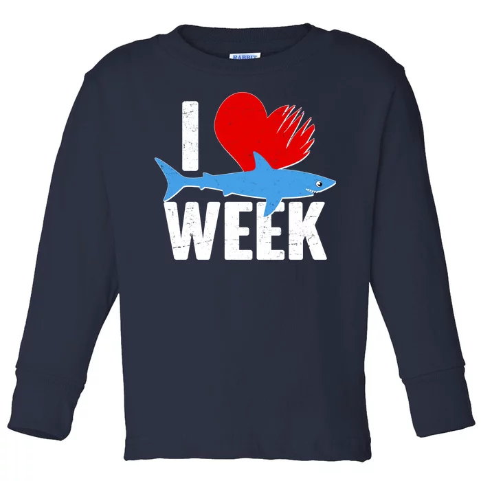 I Love Shark Week Toddler Long Sleeve Shirt