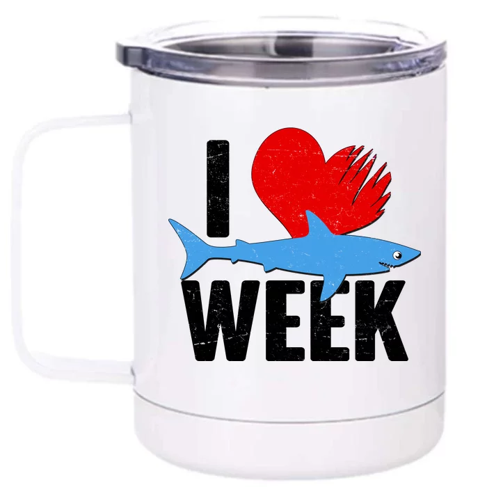 I Love Shark Week Front & Back 12oz Stainless Steel Tumbler Cup