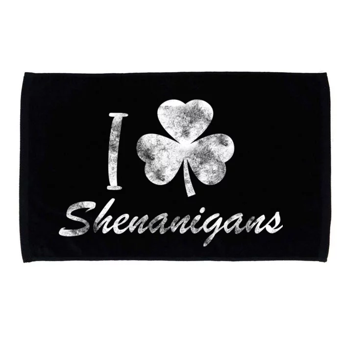 I Love Shenanigans Vintage St Patricks Day Microfiber Hand Towel