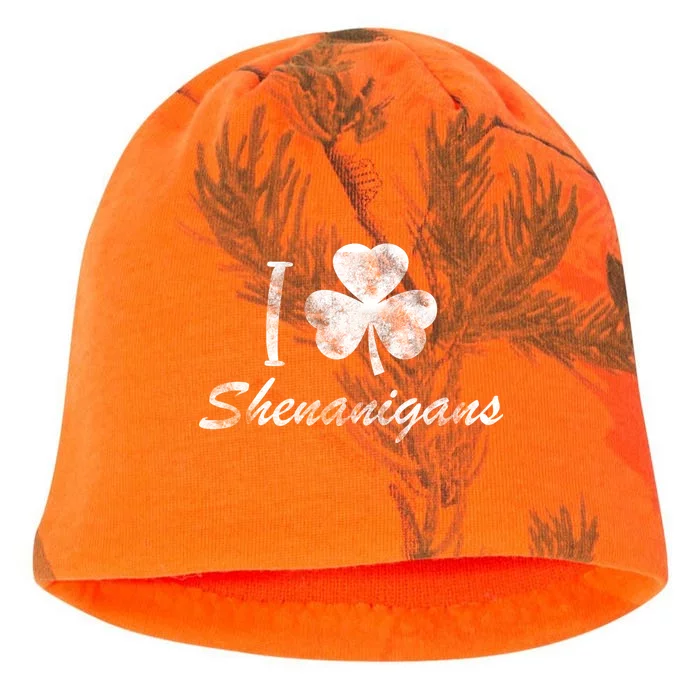 I Love Shenanigans Vintage St Patricks Day Kati - Camo Knit Beanie