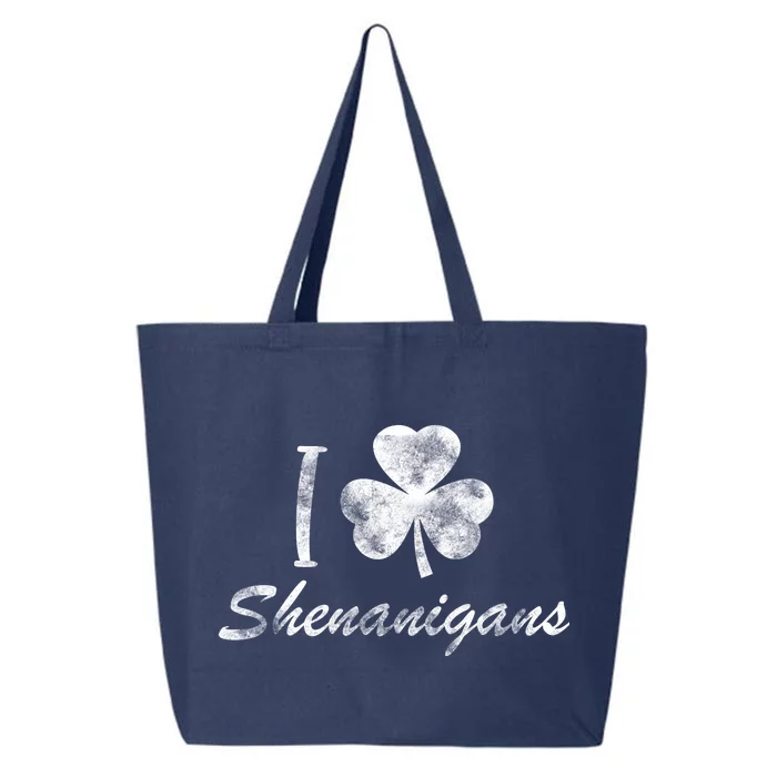 I Love Shenanigans Vintage St Patricks Day 25L Jumbo Tote