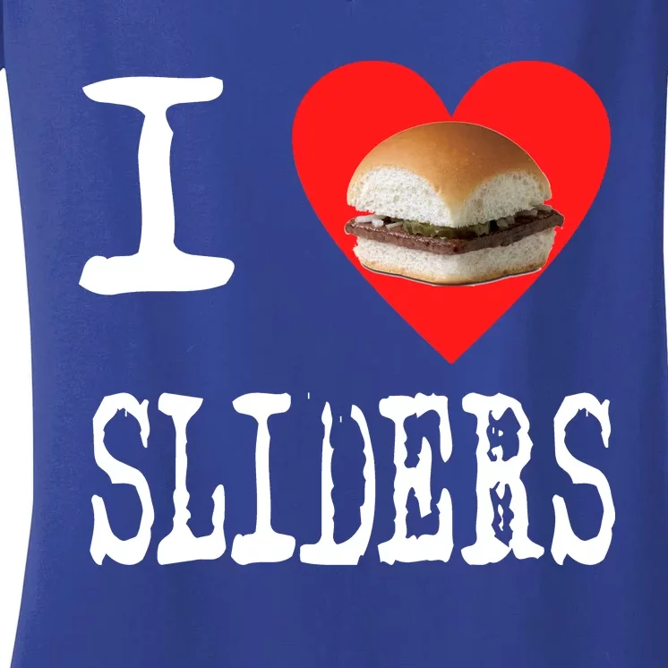 I Love Sliders Women's V-Neck T-Shirt