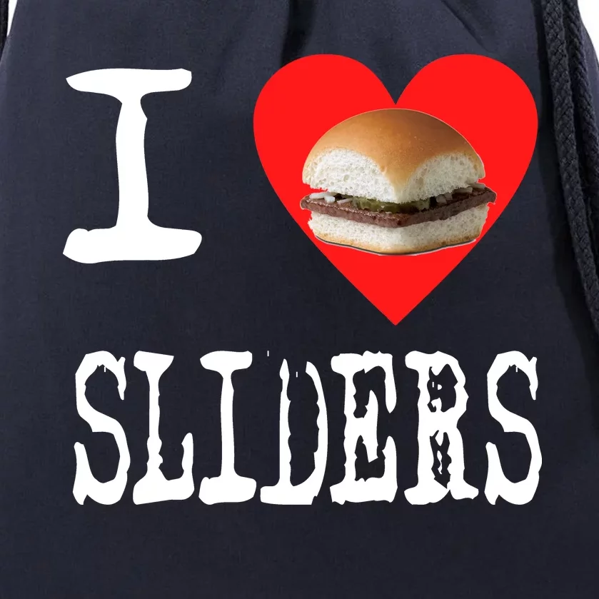 I Love Sliders Drawstring Bag