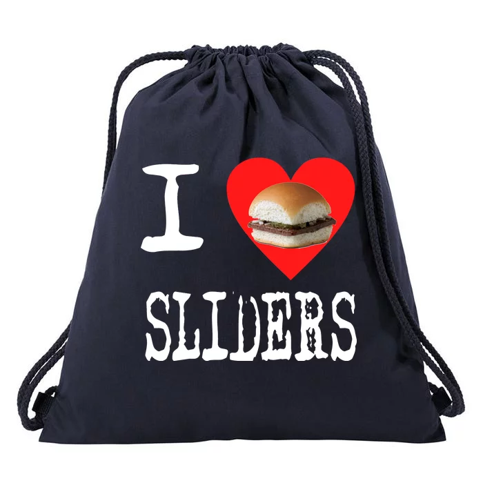 I Love Sliders Drawstring Bag