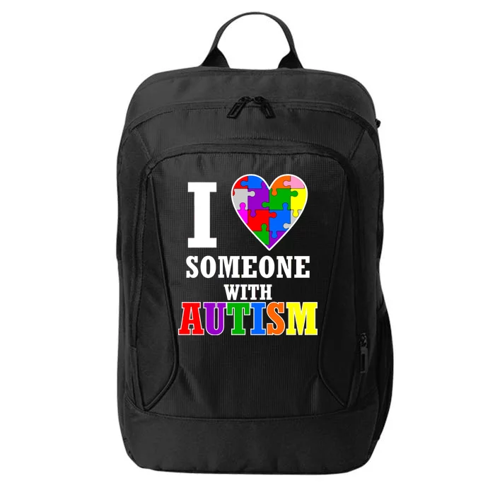 I Love Someone With Autism Puzzle Piece Heart City Backpack