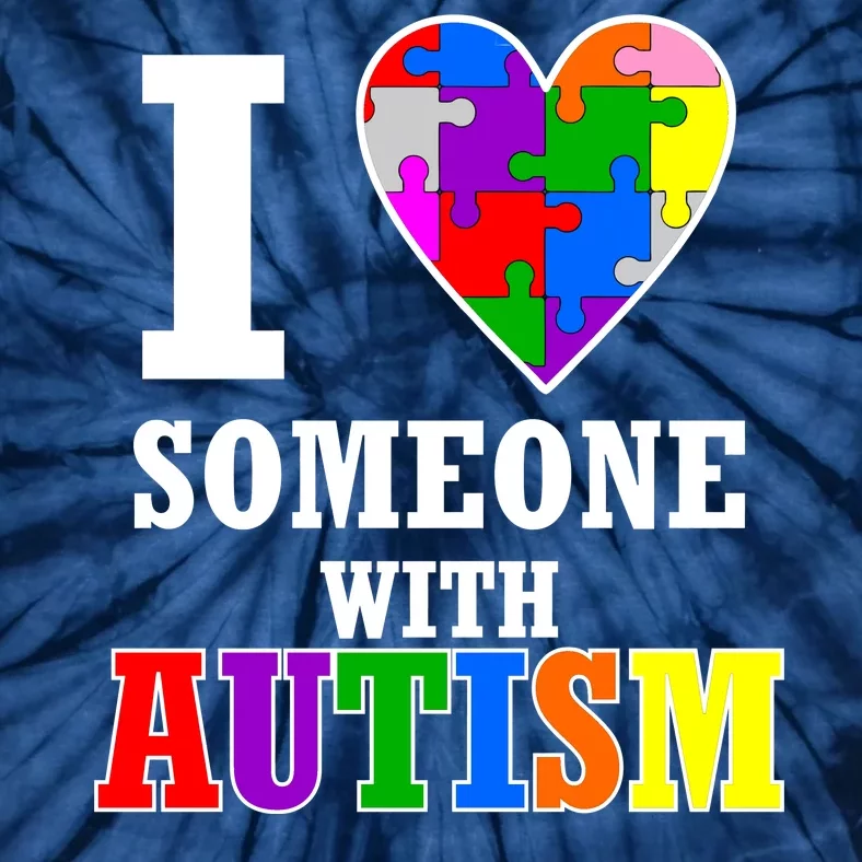 I Love Someone With Autism Puzzle Piece Heart Tie-Dye T-Shirt