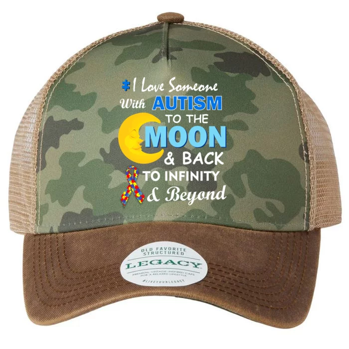 I Love Someone With Autism To The Moon & Back Legacy Tie Dye Trucker Hat