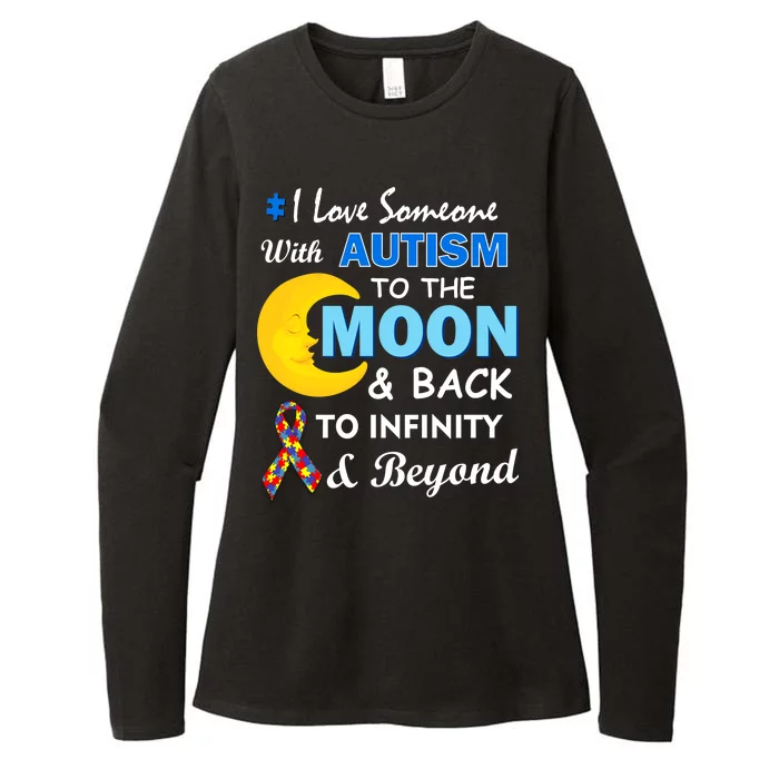 I Love Someone With Autism To The Moon & Back Womens CVC Long Sleeve Shirt