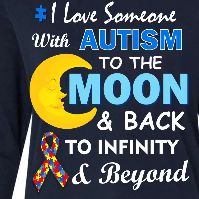 I Love Someone With Autism To The Moon & Back Womens Cotton Relaxed Long Sleeve T-Shirt