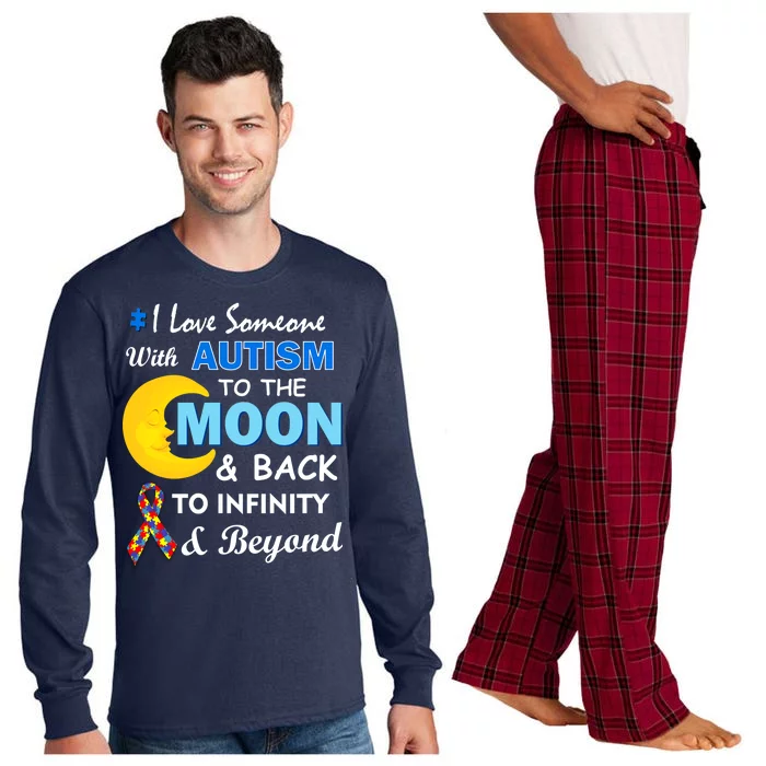 I Love Someone With Autism To The Moon & Back Long Sleeve Pajama Set