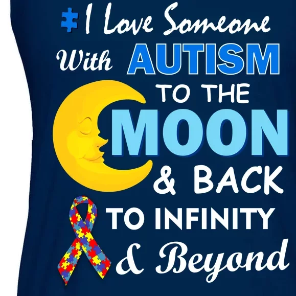 I Love Someone With Autism To The Moon & Back Ladies Essential Flowy Tank