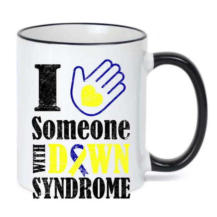 I Love Someone With Down Syndrome Black Color Changing Mug