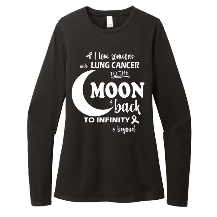 I Love Someone With Lung Cancer To The Moon And Back Womens CVC Long Sleeve Shirt