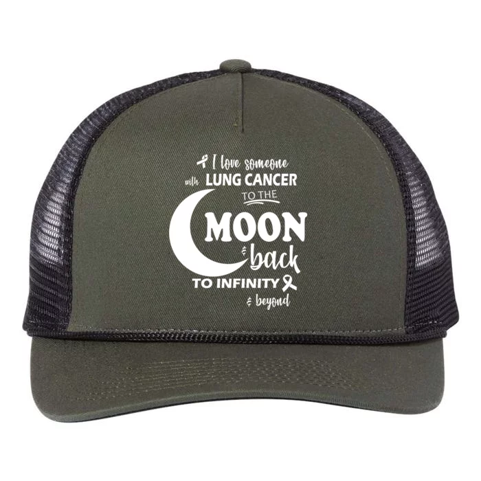 I Love Someone With Lung Cancer To The Moon And Back Retro Rope Trucker Hat Cap