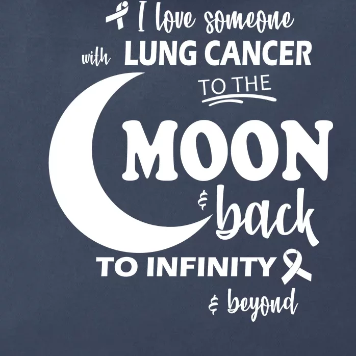 I Love Someone With Lung Cancer To The Moon And Back Zip Tote Bag