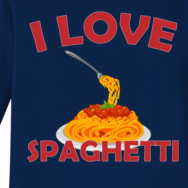 I Love Spaghetti Baby Long Sleeve Bodysuit