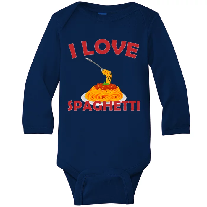 I Love Spaghetti Baby Long Sleeve Bodysuit