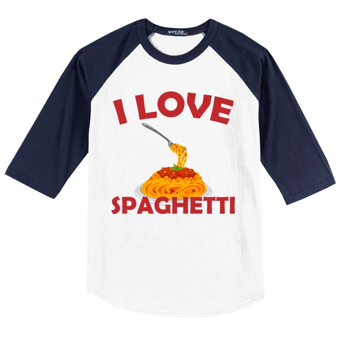 I Love Spaghetti Baseball Sleeve Shirt