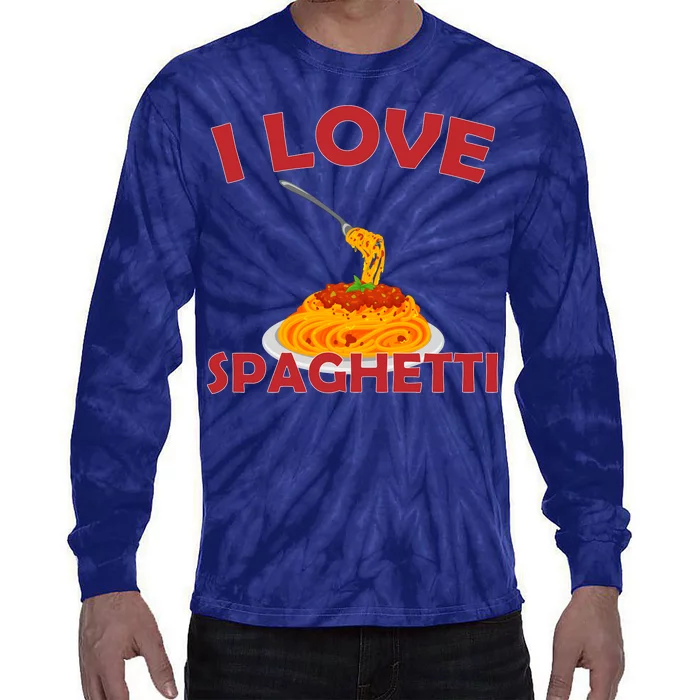 I Love Spaghetti Tie-Dye Long Sleeve Shirt