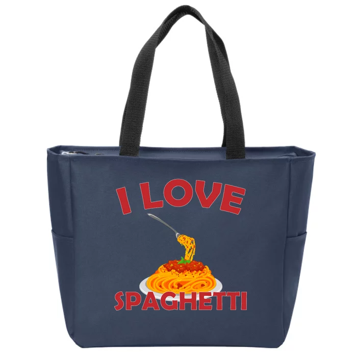 I Love Spaghetti Zip Tote Bag