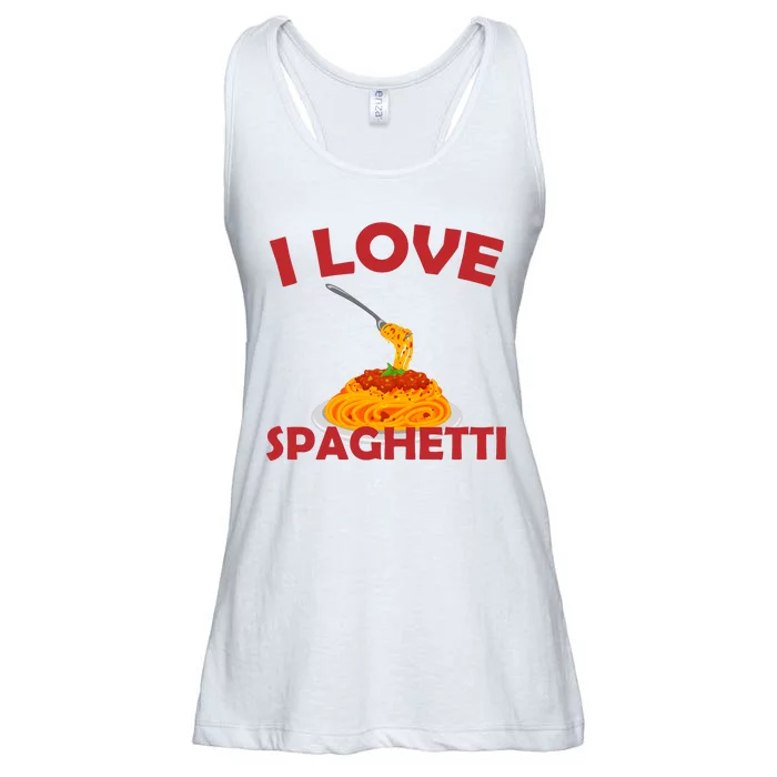 I Love Spaghetti Ladies Essential Flowy Tank