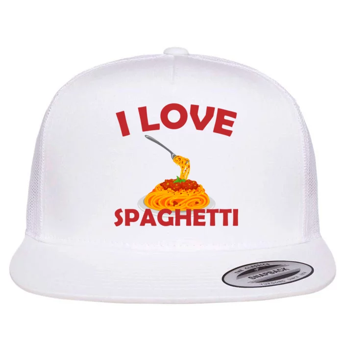 I Love Spaghetti Flat Bill Trucker Hat