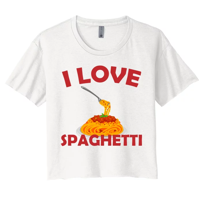 I Love Spaghetti Women's Crop Top Tee