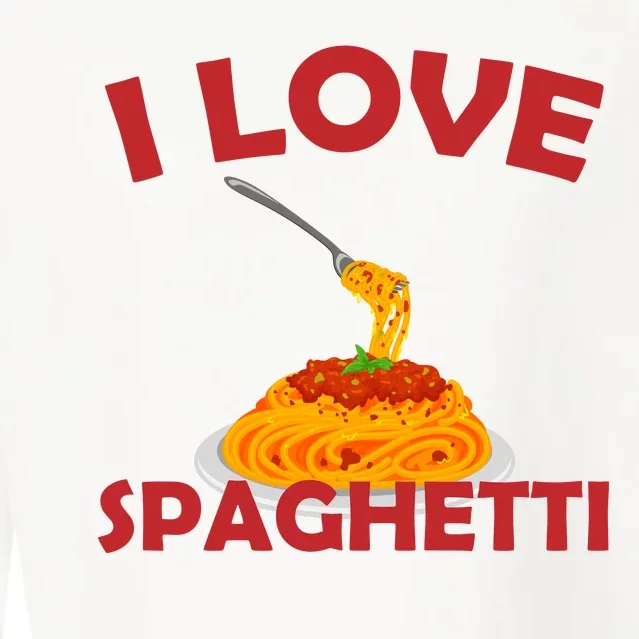 I Love Spaghetti Cropped Pullover Crew