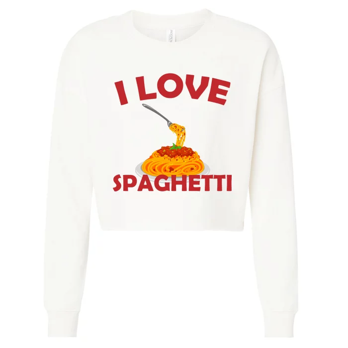 I Love Spaghetti Cropped Pullover Crew