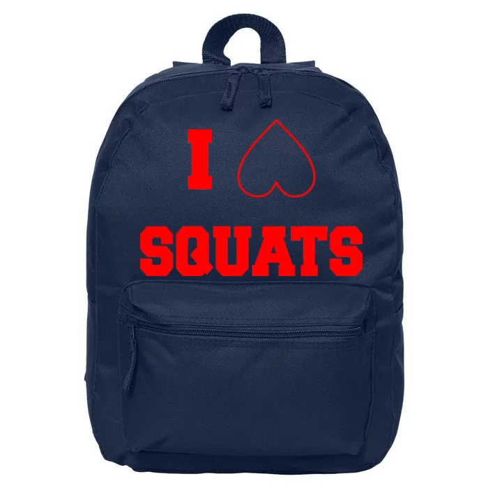 I Love Squats Heart Logo 16 in Basic Backpack