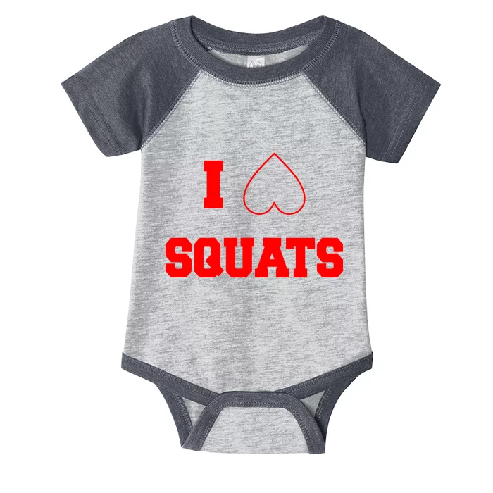 I Love Squats Heart Logo Infant Baby Jersey Bodysuit