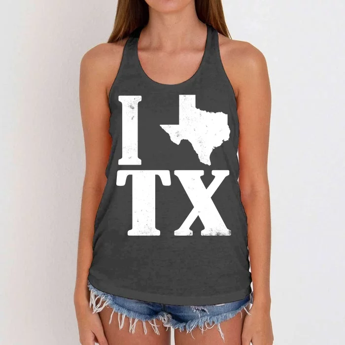 I Love Texas Women's Knotted Racerback Tank