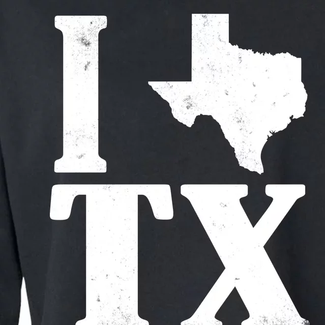 I Love Texas Cropped Pullover Crew