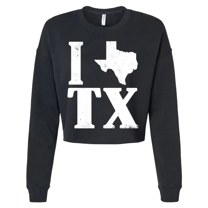 I Love Texas Cropped Pullover Crew