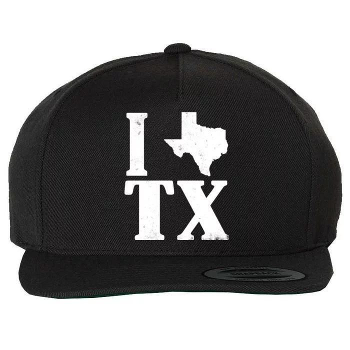 I Love Texas Wool Snapback Cap