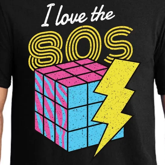 I Love The 80s Lightning Rubik Pajama Set