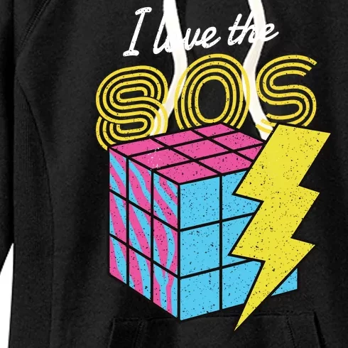 I Love The 80s Lightning Rubik Women's Fleece Hoodie