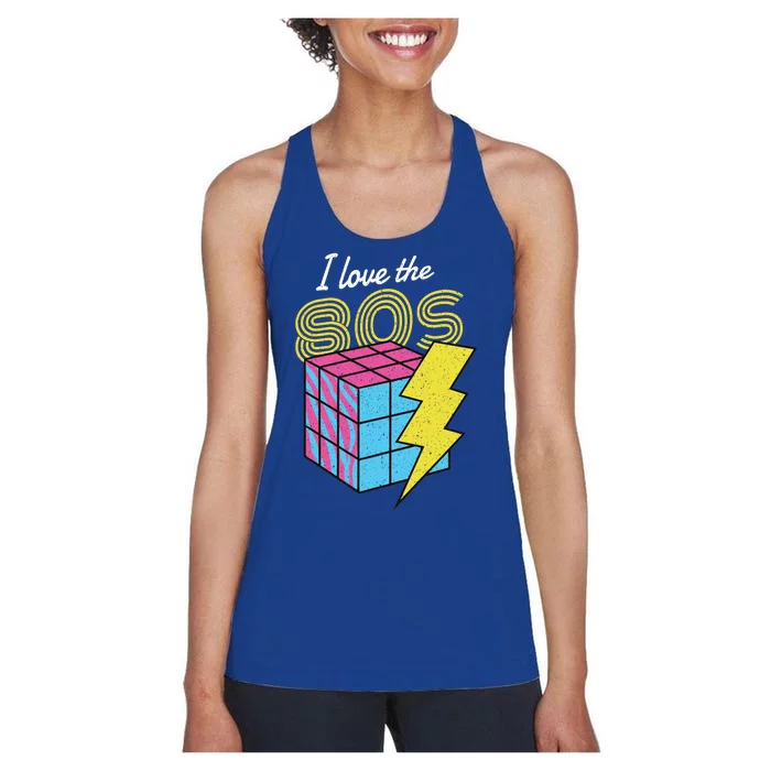 I Love The 80s Lightning Rubik Women's Racerback Tank