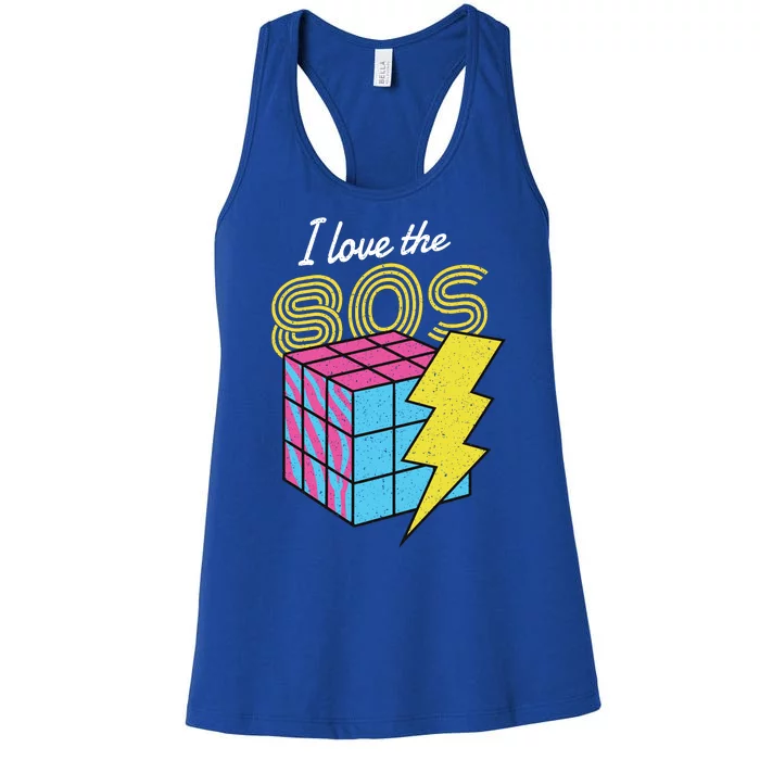 I Love The 80s Lightning Rubik Women's Racerback Tank