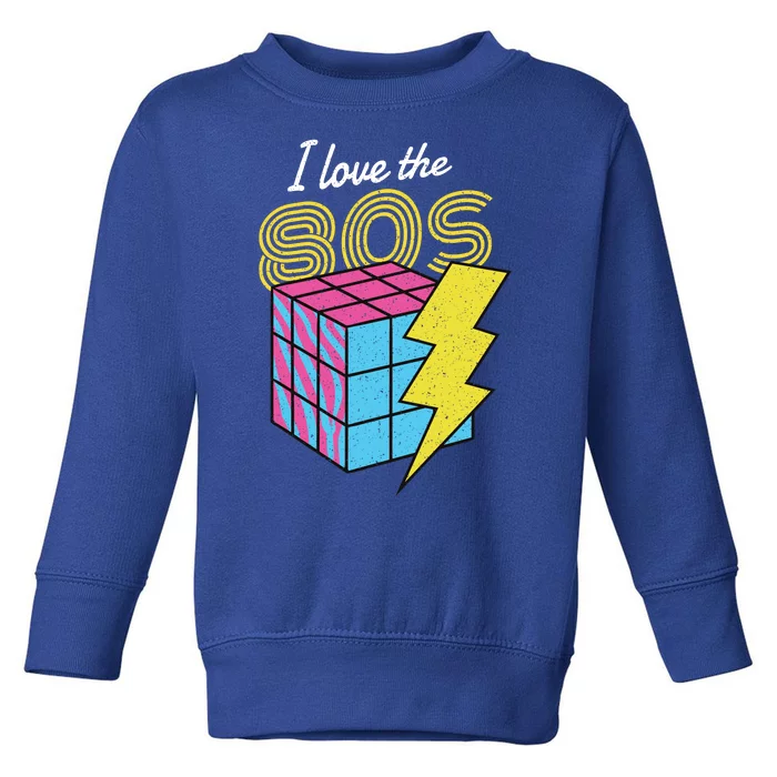 I Love The 80s Lightning Rubik Toddler Sweatshirt