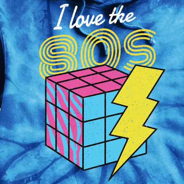 I Love The 80s Lightning Rubik Tie Dye Hoodie