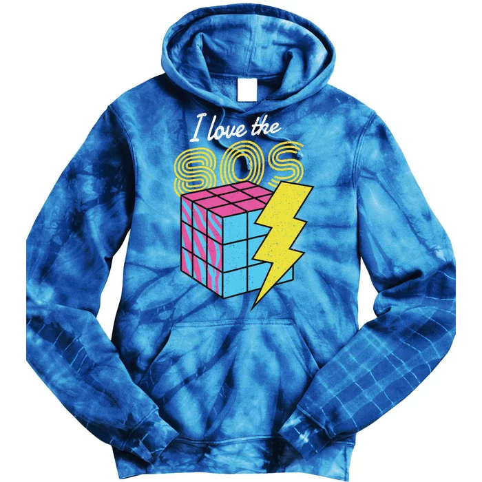 I Love The 80s Lightning Rubik Tie Dye Hoodie