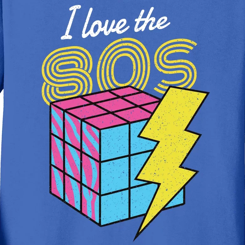 I Love The 80s Lightning Rubik Kids Long Sleeve Shirt