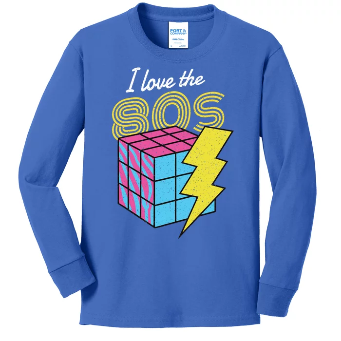 I Love The 80s Lightning Rubik Kids Long Sleeve Shirt