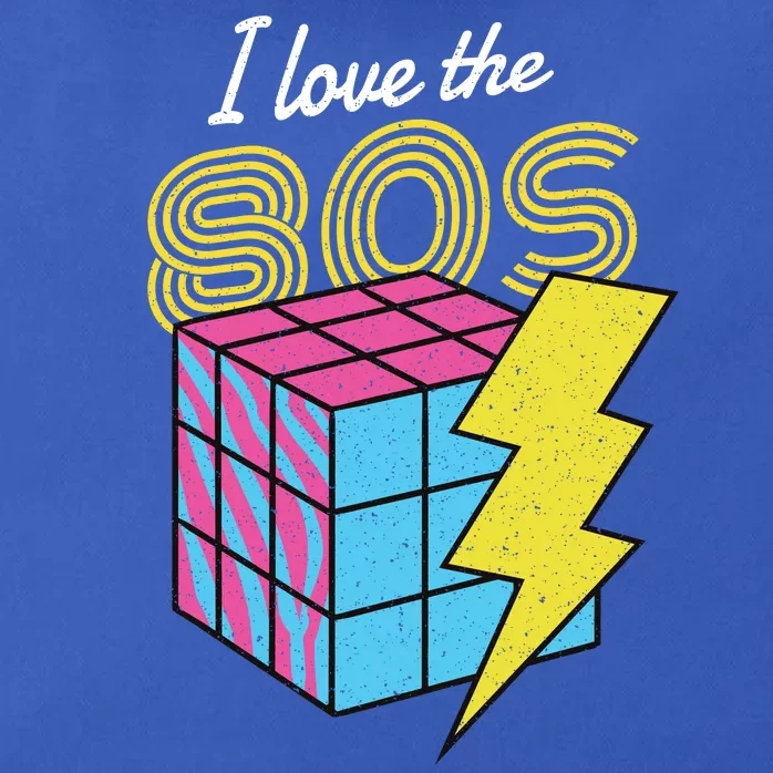 I Love The 80s Lightning Rubik Zip Tote Bag