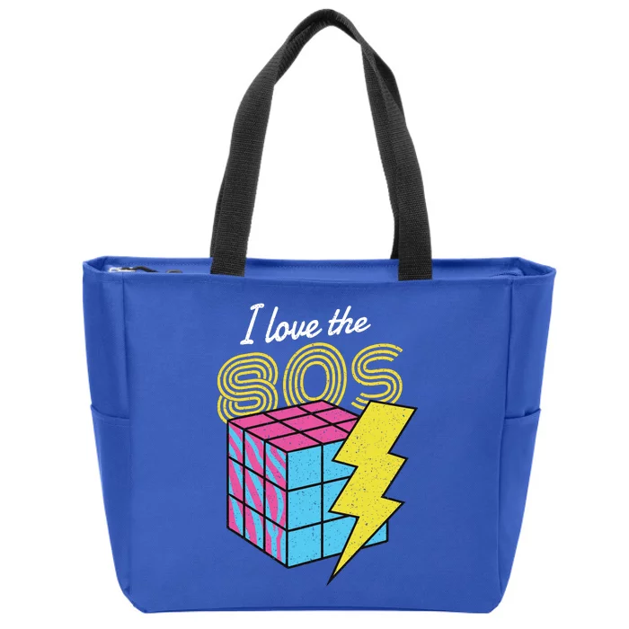 I Love The 80s Lightning Rubik Zip Tote Bag